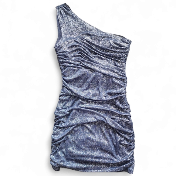 Vintage Y2K Nwt Fredericks of Hollywood One Shoulder Ruched Mini Dress - Picture 1 of 8